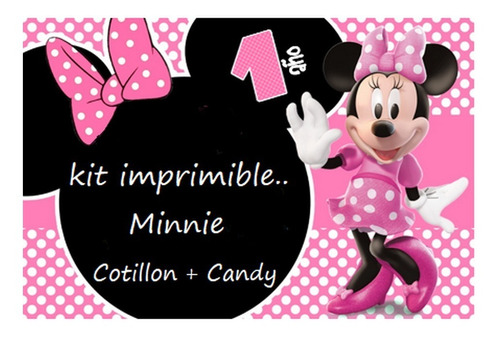 Kit Imprimibles Minnie Cotillon + Candy