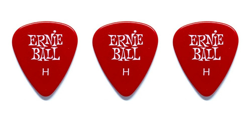 Kit 3 Palheta Ernie Ball Heavy Vermelha Pesada 9123