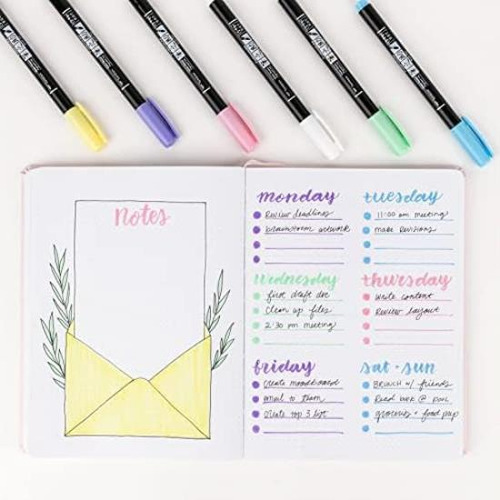 Rotuladores Tombow Fudenosuke, Pastel, Paquete 6