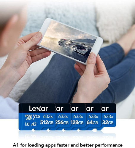 Tarjeta de memoria Lexar LSDMI128BB-633A High-Performance 633x con adaptador SD 128GB