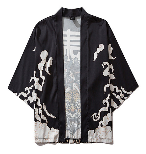 Chaqueta Tipo Kimono Japonesa Con Mangas De Cinco Puntos Blo