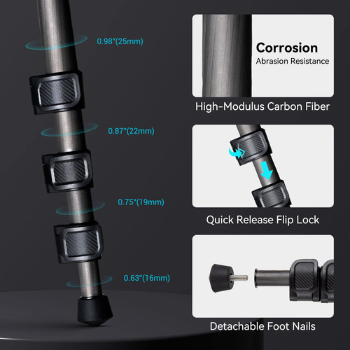 Trípode Smallrig Ap-10 De Fibra De Carbono Ligero Con Monopi
