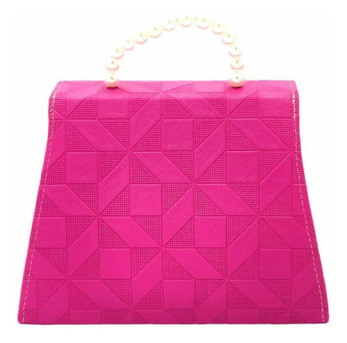 Bolsa Para Mujer Dama Elegante Sofia Perlas Fucsia