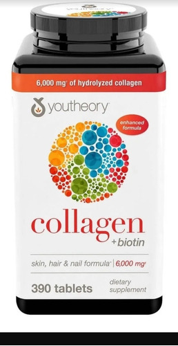 Colageno + Biotin Youtheory 390 - Unidad a $1