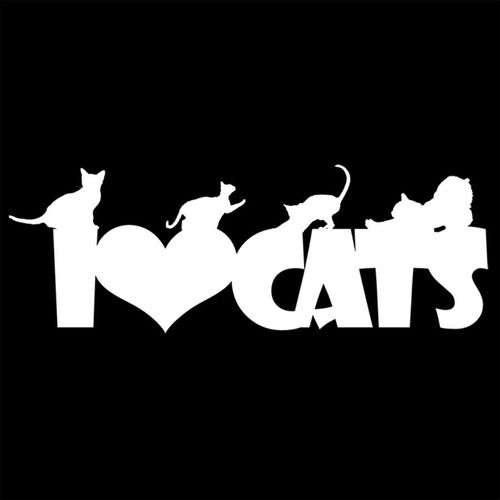 Adesivo De Parede 69x190cm - I Love Cats Pets