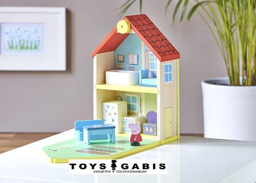 Peppa Pig Casa Familiar De Madera Con Muebles Original Nueva