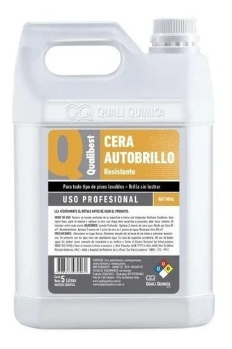 Cera Autobrillo Natural/incolora X 5 Litros Qualibest