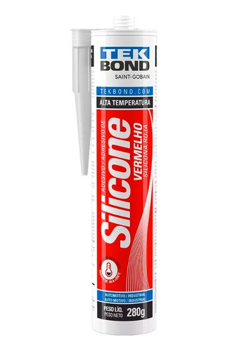 Sellador Silicona Alta Temperatura Rojo X 280g Tekbond X 6un