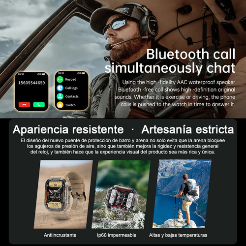 Para Smartwatch, Reloj Inteligente Deportivo Militar Tácti
