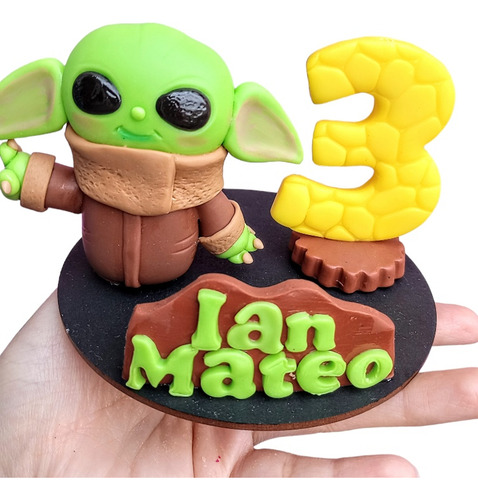 Vela Baby Yoda Pasta Flexible Personalizada
