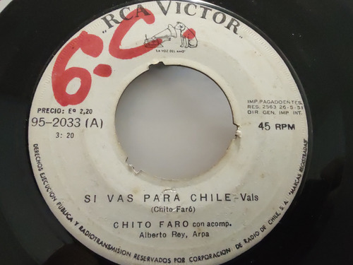 Vinilo Single De Chito Faro Si Vas Para Chile (g11 (Usado)