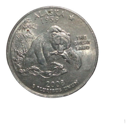 Moneda Cuarto Dólar Conmemorativa Alaska 1959
