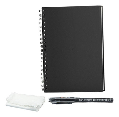 Cuaderno Reutilizable Elegante Negro Cuaderno De Notas En