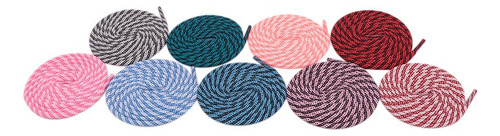 1 Par De Cordones Redondos De Sarga Tejida Bicolor Con Lunar