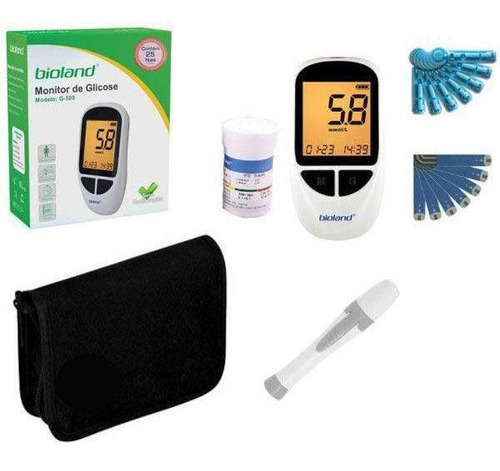 Kit Medidor Glicose Com Lancetador Automático G500 Bioland