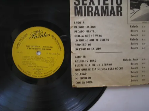 Lp Vinilo Rodolfo Sexteto Miramar Con Ustedes Colombia 1960 (Usado)