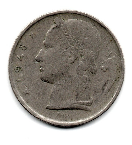 Belgica Moneda 5 Francos Año 1948 Km#135.1