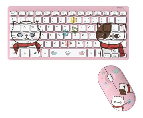 Imagen 2 de 9 de Kit Teclado Mouse Inalambrico Netmak Pc Notebook Pcreg