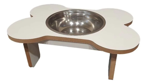 Comedero Bebedero Perro Gato Madera Elevado Plato Alto 15 Cm