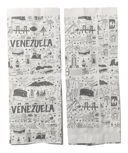 80 Bolsas Papel Edición Venezuela Con Fuelle 25,5x10x5,5 Cm