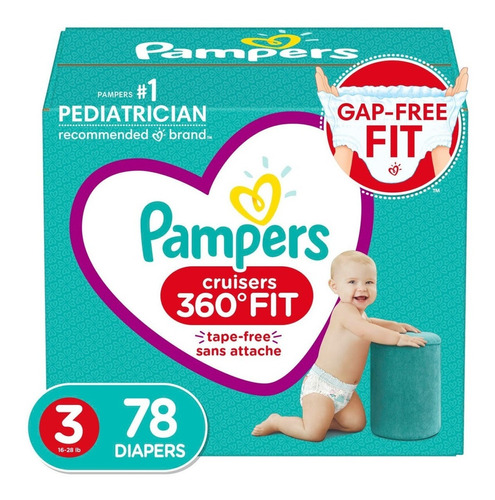 Pampers Cruisers 360 Etapa 3, 78 Pañales Unisex