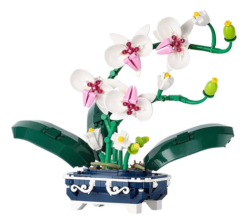 Set Bloque De Construcción Sembo Flores Orquídea Blanca