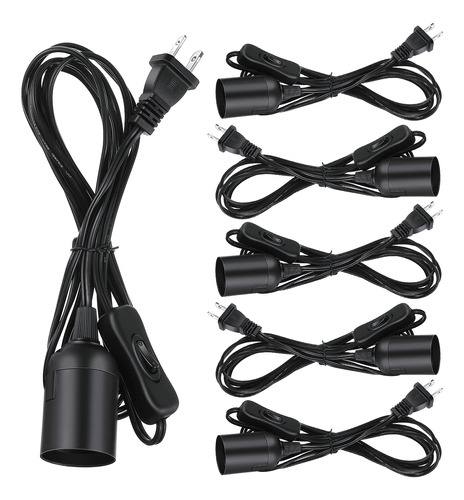 6 Pieza Enchufe Luz E26 E27 Cable Lampara Colgante Linterna