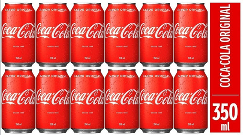 Refrigerante Coca Cola Lata 350 Ml Cx/12 Unids Envio Rápido 