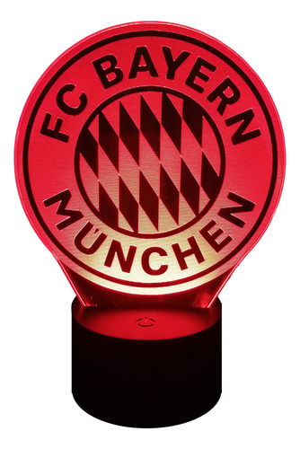 Bayern De Múnich Lampara Ilusión 3d 7 Colores Led 