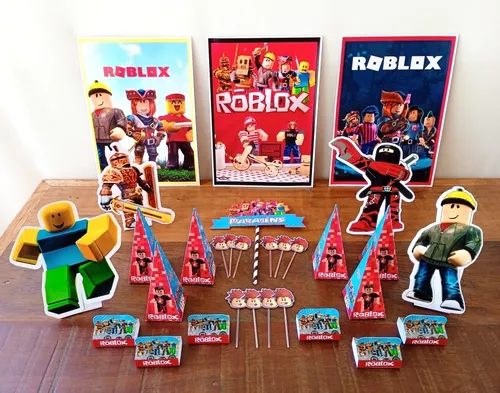 KIT DECORAÇÃO FESTA EM CASA SÓ UM BOLINHO - ROBLOX