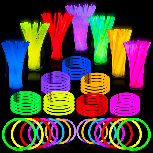 100 Pulseras Neón Fosforescente Brilla Stick Eventos Fiestas