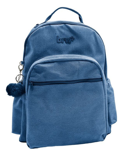 Mochila Escolar Urbana Jeans Colgante Llavero Brw 