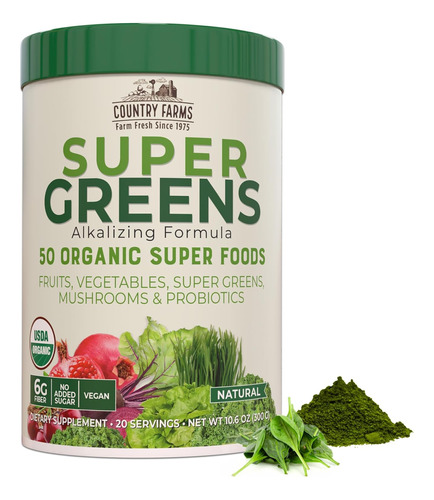Super Green 50 Ingredientes Naturales + Probioticos 300 Gr