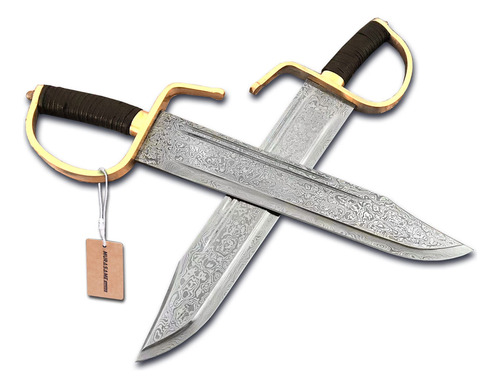 Wing Chun Butterfly Sword Damascus Folded Steel Blade Sharp
