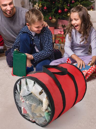 Bolsa De Almacenamiento De Luces Navideñas Rojas