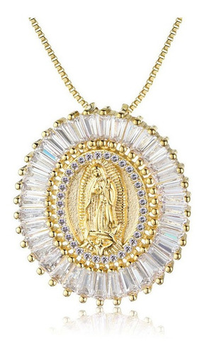 Santa Virgen María Nuestra Señora De Guadalupe Collar Circón