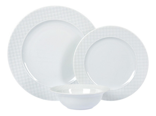 Vajilla Blanca Set X 12 Platos Playo Postre Bowl Porcelana 