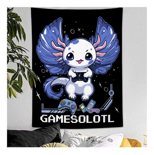 Jerkboo Axolotl Gaming Tapestry Para Dormitorio Vediio Game