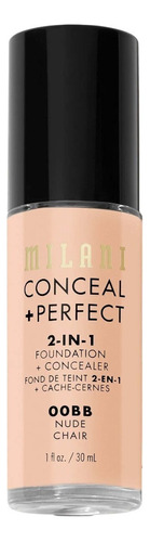 Base de maquillaje líquida Milani Foundation Conceal + Perfect 2 en 1 Conceal + Perfect 2-IN-1 Foundation + Concealer tono 00bb nude - 30mL 1oz