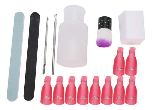 Lima De Uñas Soak Off Clip, Cepillo Profesional Para Decorac