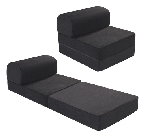 Sillón Duo Chenille Apapachos Liso Multiples Posiciones Color Negro