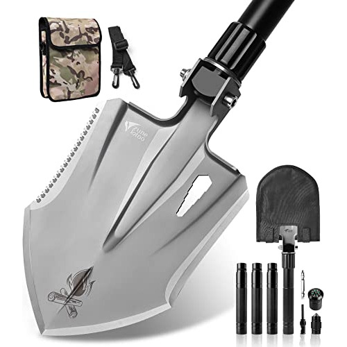 Shovel Survival Multitool, 16 In 1 Compact Camping Shov...