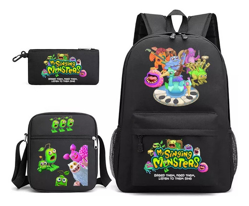 Set De Mochila Escolar De 3 Piezas - Monster Music Concert