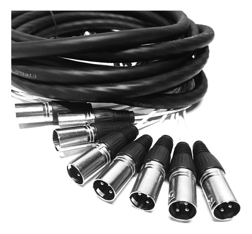 Multicabos Com Conectores Xlr 8 Vias Cirilo Cabos, 12 Metros