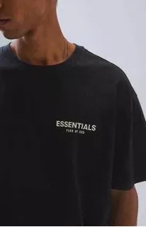 Fear Of God Essentials - Black Boxy Logo T-shirt