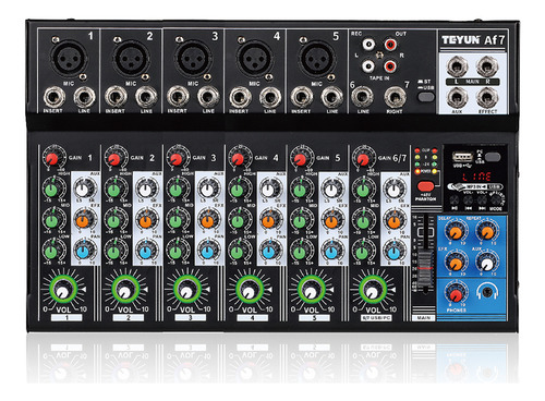 Consola Mezclador Fx Dj Af7 Bluetooth Equaliz Mic 7 Canales