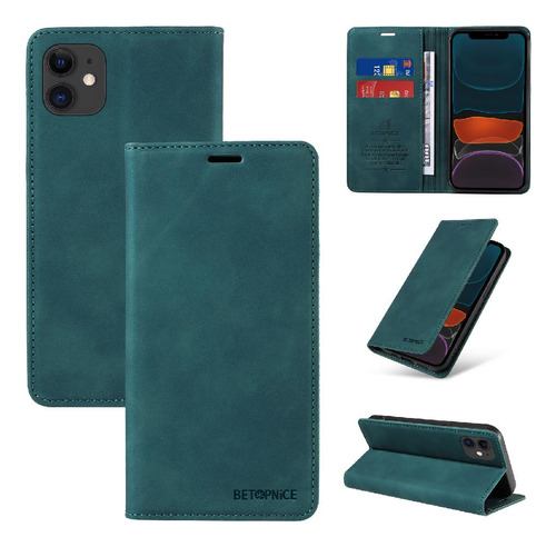 Caso Para iPhone 12 Mini Folio Cartera Pu Cuero Magnético