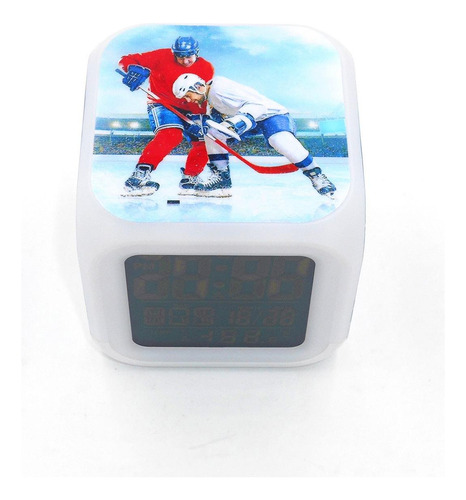 Bofy Reloj Despertador Led Con Diseño De Hockey Sobre Hielo 
