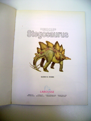 Dinoclub Larousse Stegosaurus Dinosaurios Para Niños Boedo (Usado)