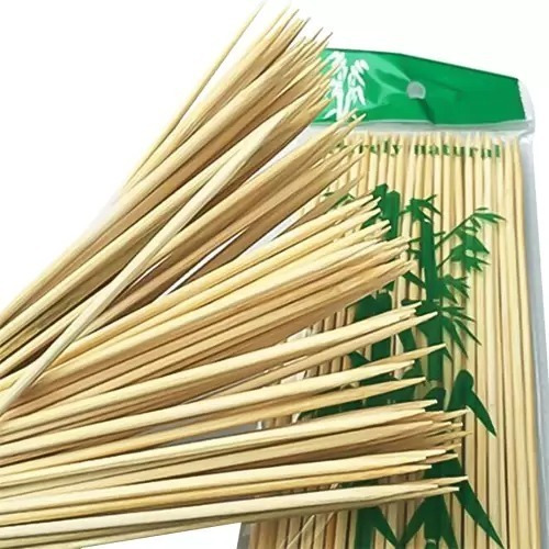 Imagen 1 de 3 de Palitos Brochette Madera Bambú 25cm X100 Aprox